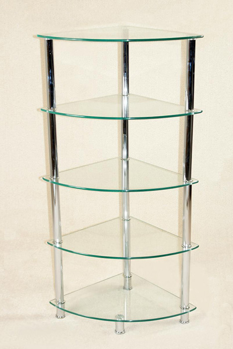 Cologne Glass Corner Unit in Black or Clear Glass